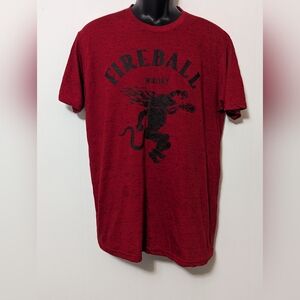 Men's Fireball Whiskey Size Large Red T-Shirt Canadian Whiskey